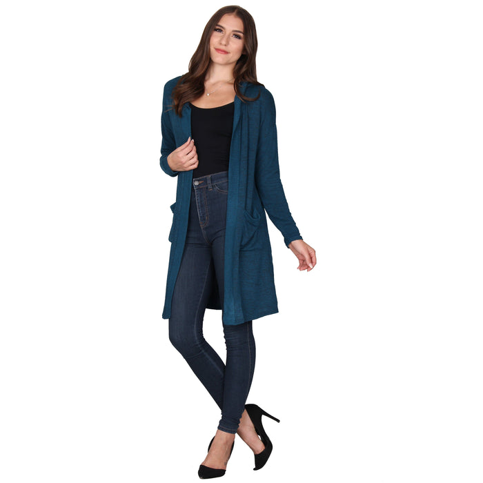 Solid Hooded Cardigan