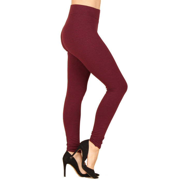 Wide Waistband Cotton Leggings