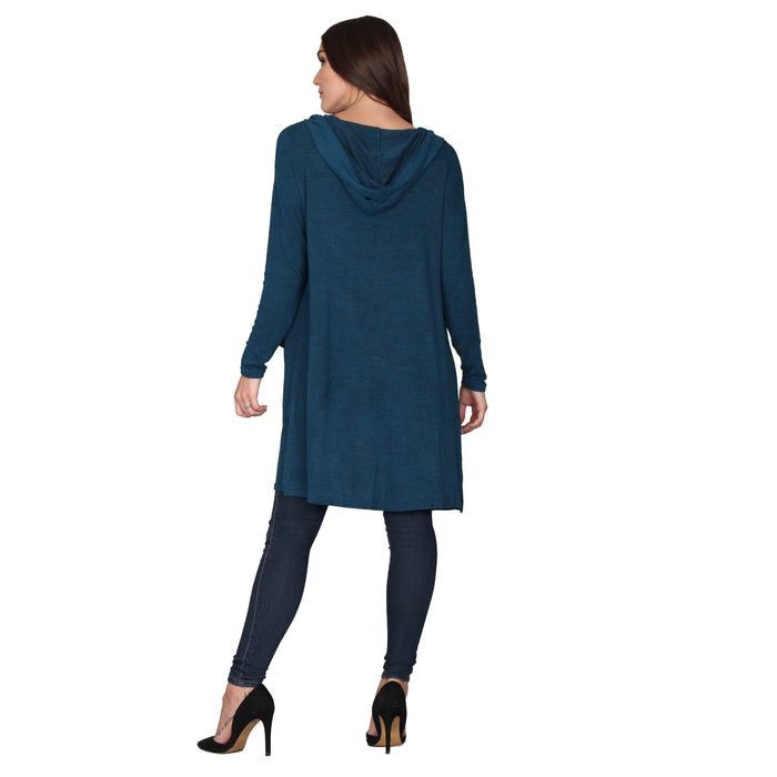 Solid Hooded Cardigan