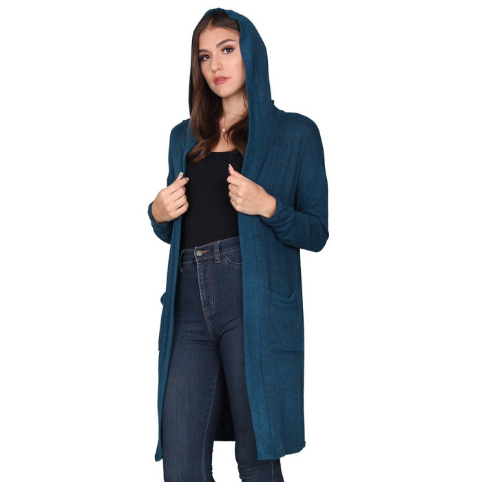 Solid Hooded Cardigan