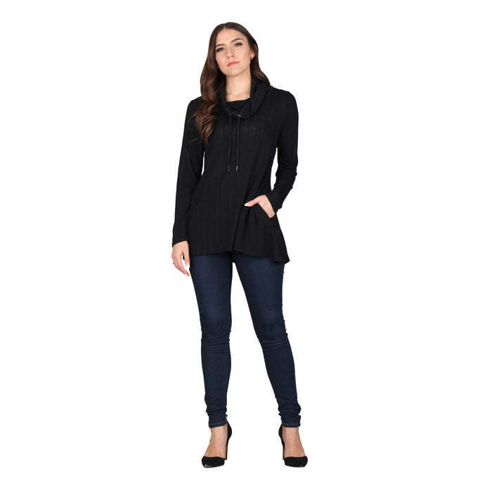 Plus Size Solid Mock Neck Tunic