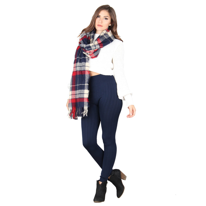 Knit Plaid Scarf