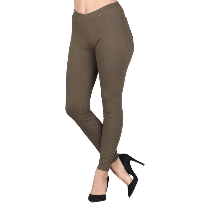 Plus Size Women's Solid Denim Jeggings