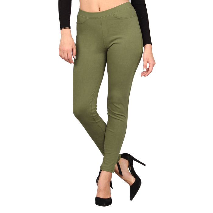 Plus Size Women's Solid Denim Jeggings