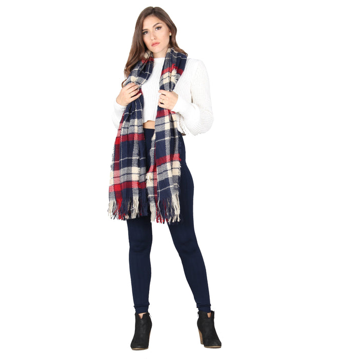 Knit Plaid Scarf