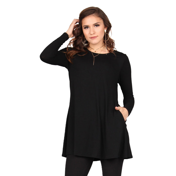 Solid Pocket Swing Tunic