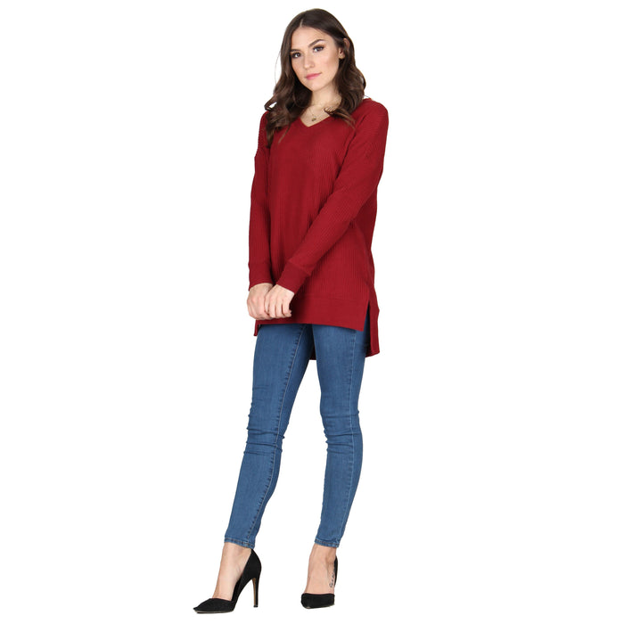 Solid Waffle Knit Tunic