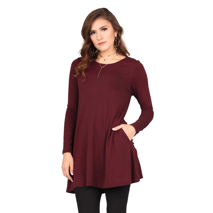 Solid Pocket Swing Tunic