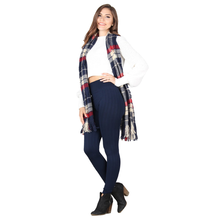 Knit Plaid Scarf