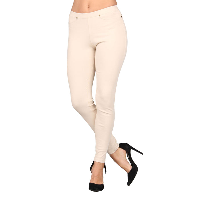 Plus Size Women's Solid Denim Jeggings