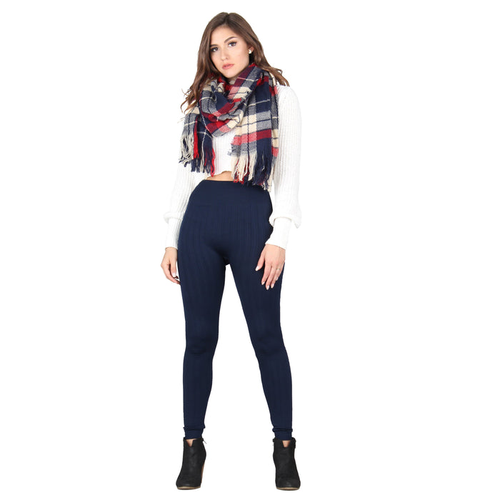 Knit Plaid Scarf