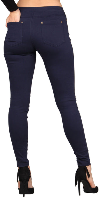 Plus Size Women's Solid Denim Jeggings
