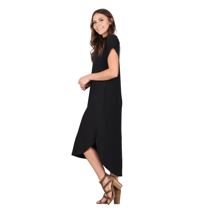 Plus Size Solid Ribbed Midi Dress
