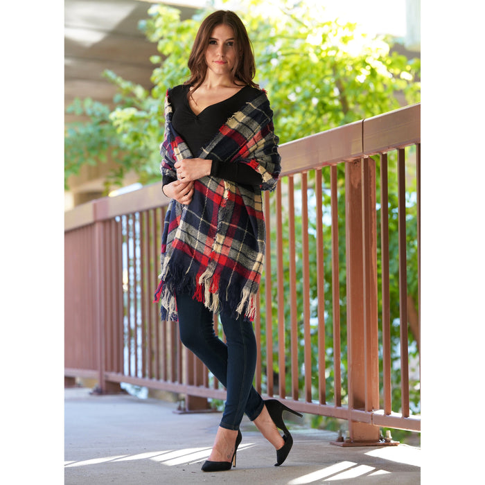 Knit Plaid Scarf