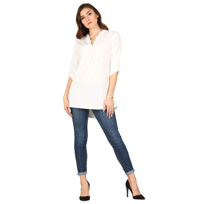 3/4 Roll Tab Sleeve Tunic
