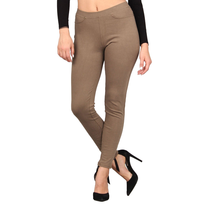 Plus Size Women's Solid Denim Jeggings