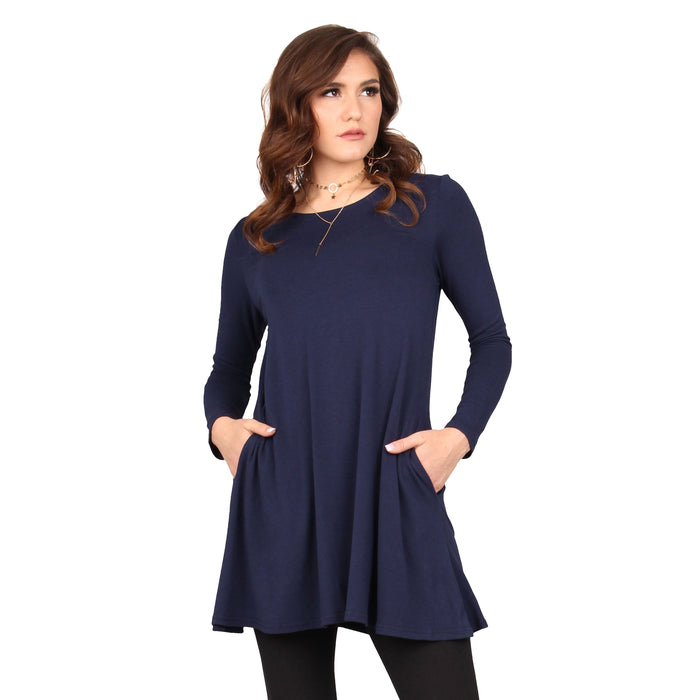 Solid Pocket Swing Tunic