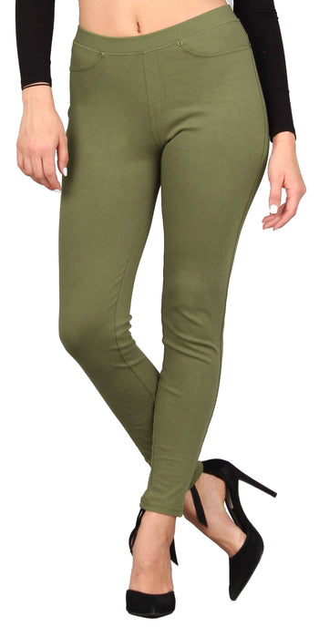 Plus Size Women's Solid Denim Jeggings
