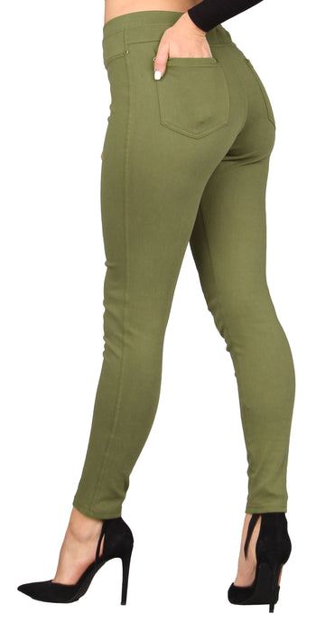 Plus Size Women's Solid Denim Jeggings
