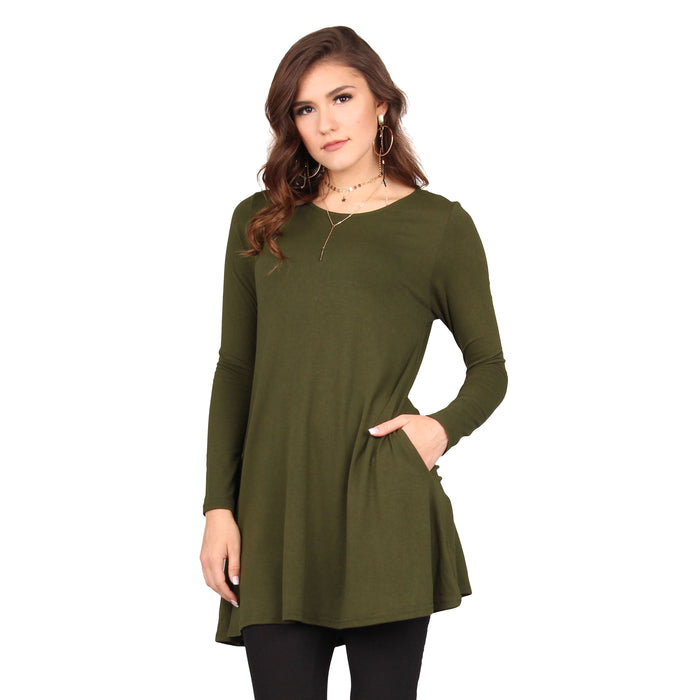 Solid Pocket Swing Tunic