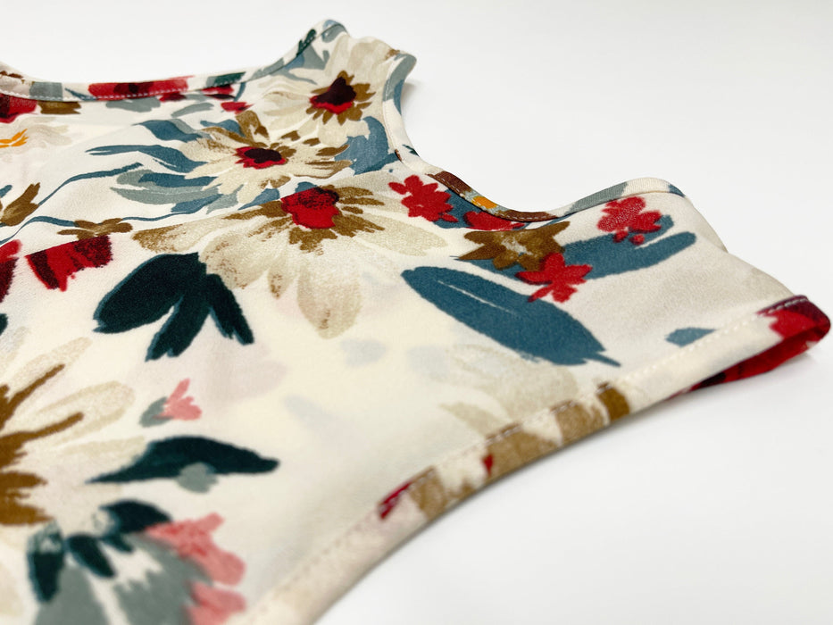 Printed V-Neck Sleeveless Pocket Tunic