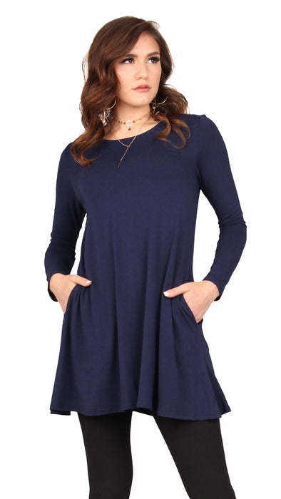 Solid Pocket Swing Tunic