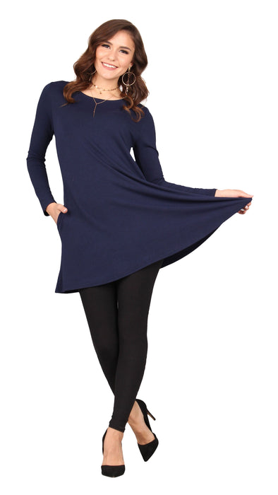 Solid Pocket Swing Tunic