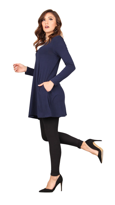 Solid Pocket Swing Tunic