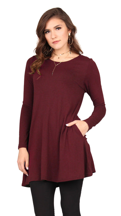 Solid Pocket Swing Tunic