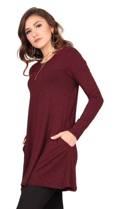 Solid Pocket Swing Tunic