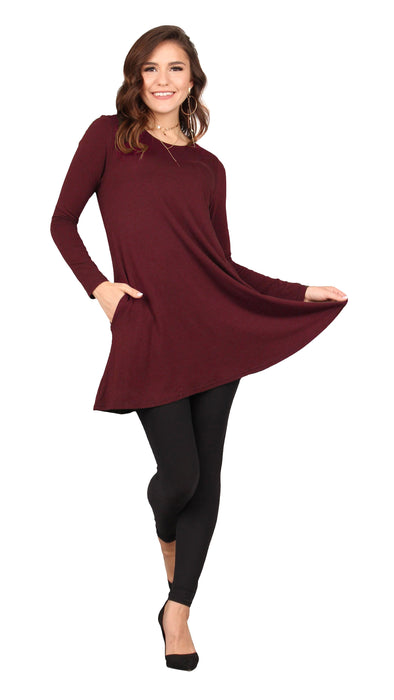 Solid Pocket Swing Tunic
