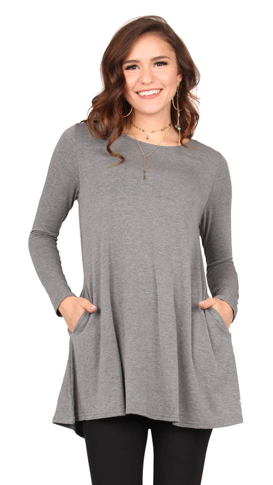 Solid Pocket Swing Tunic