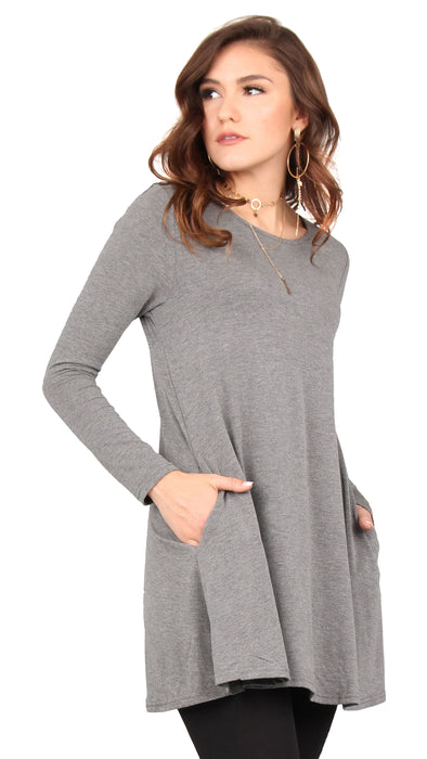 Solid Pocket Swing Tunic