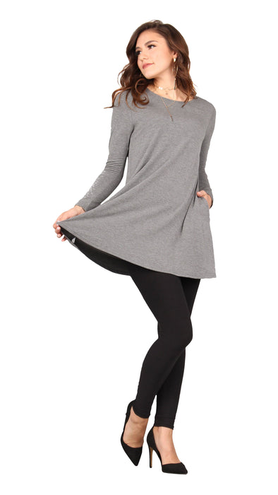 Solid Pocket Swing Tunic