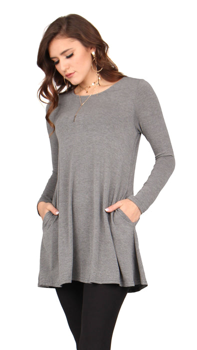 Solid Pocket Swing Tunic