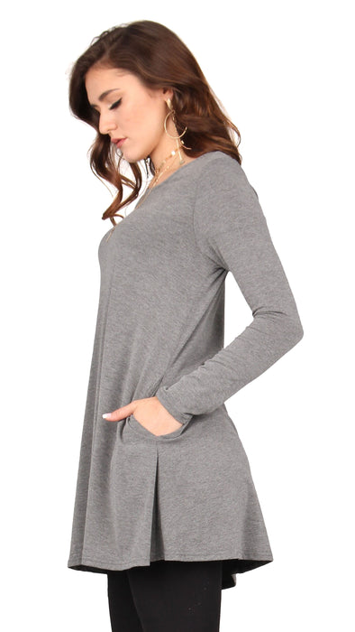 Solid Pocket Swing Tunic