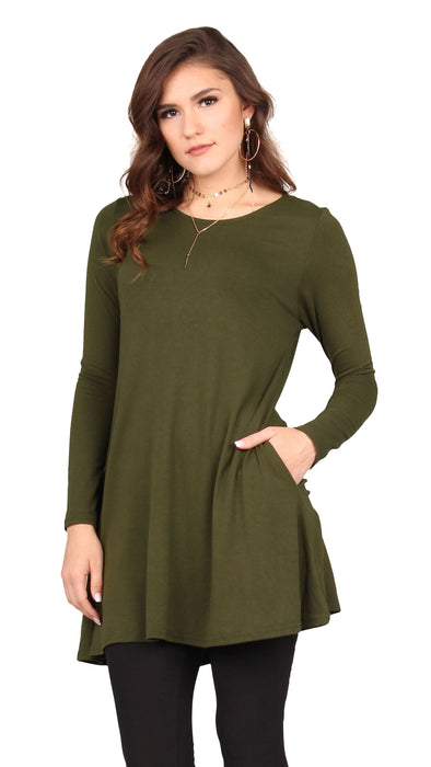 Solid Pocket Swing Tunic