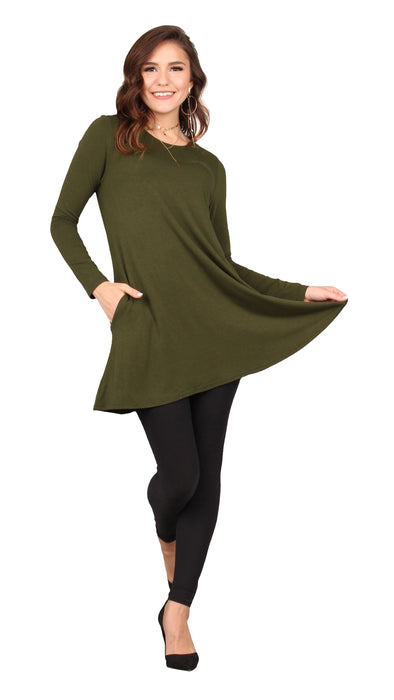 Solid Pocket Swing Tunic