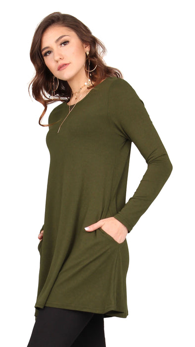 Solid Pocket Swing Tunic
