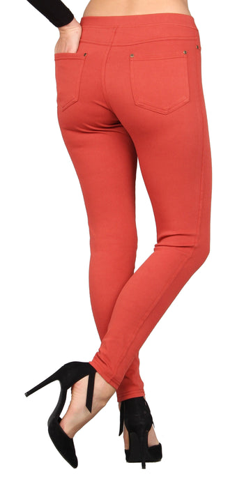 Plus Size Women's Solid Denim Jeggings