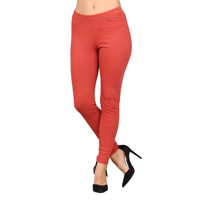 Plus Size Women's Solid Denim Jeggings