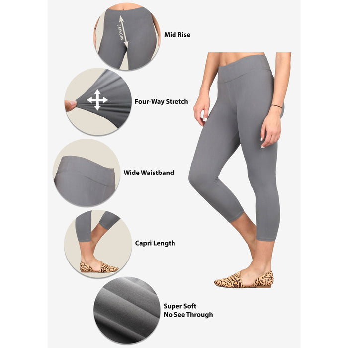 Solid Capri Super Soft Leggings