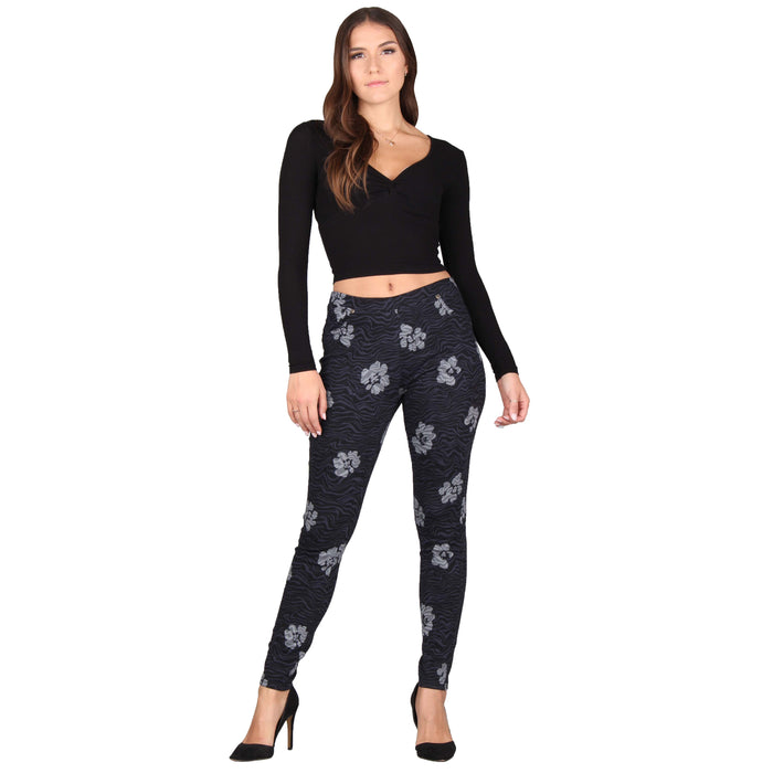 Printed Denim Jeggings