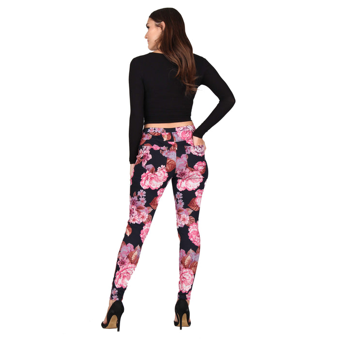 Printed Denim Jeggings