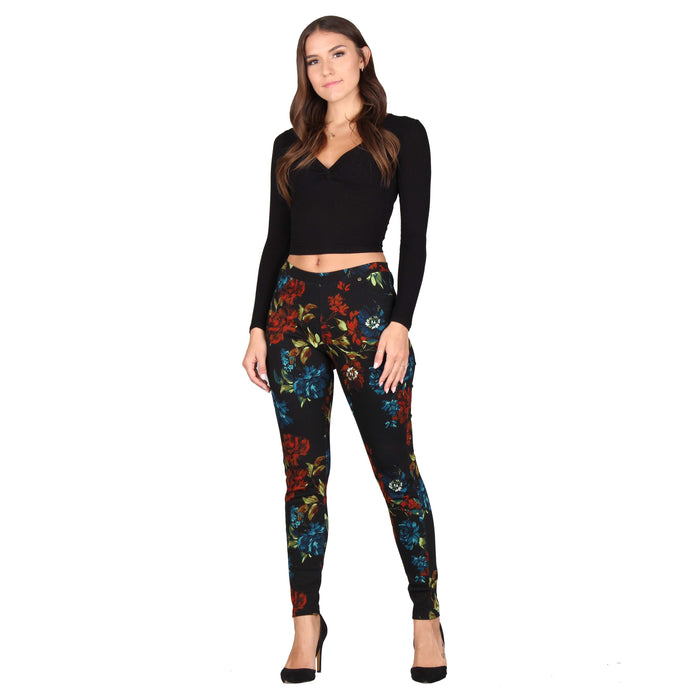 Printed Denim Jeggings