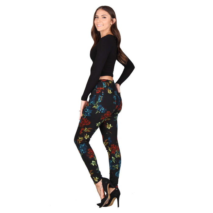 Printed Denim Jeggings