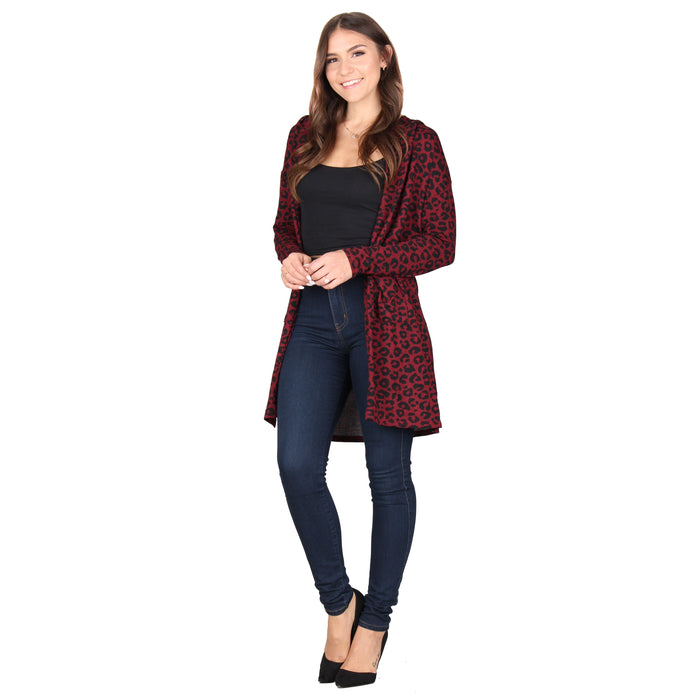 Printed Hooded Cardigan