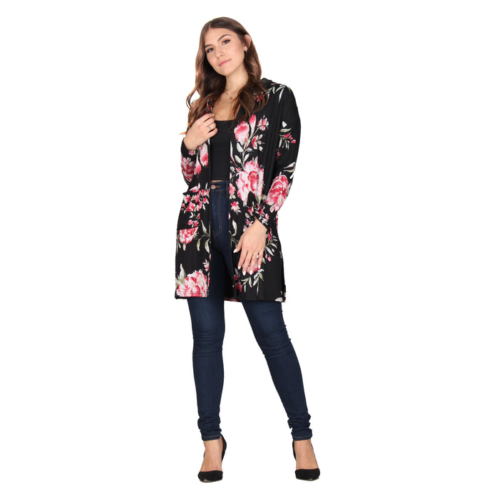 Printed Hooded Cardigan