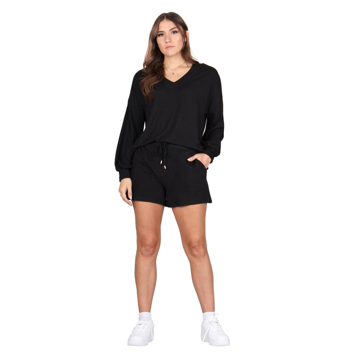 2-Piece Knitted Top & Shorts Set