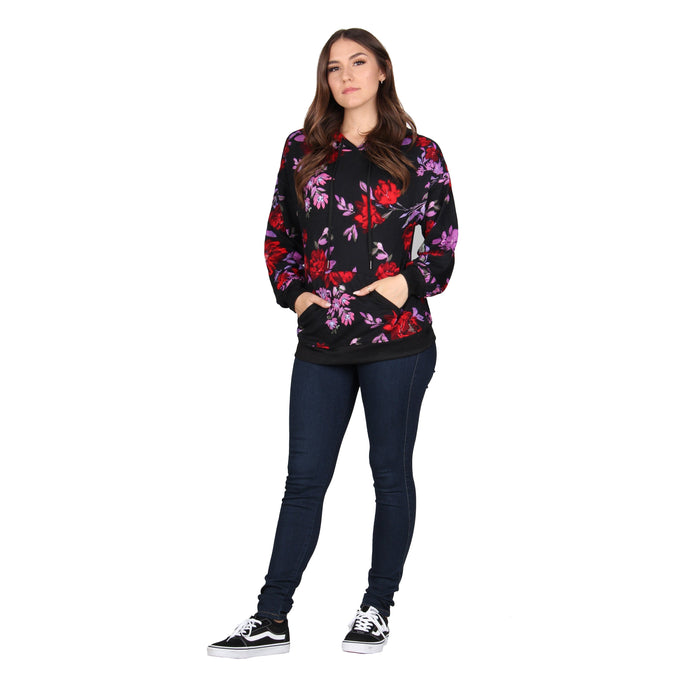 Plus Size Printed Knit Hoodie